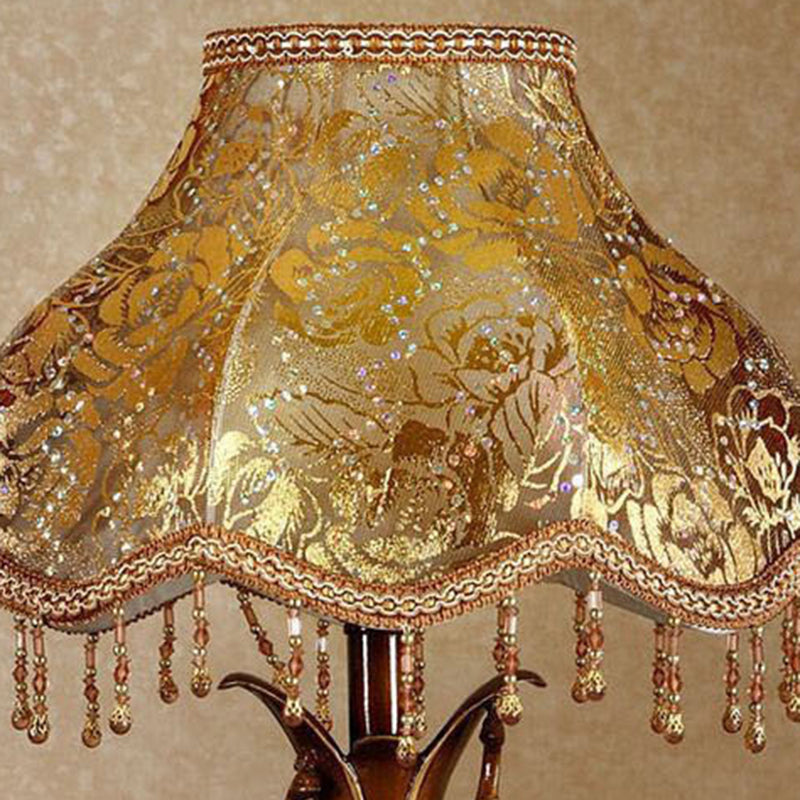 Elephant Round Fabric Resin Table Lamp