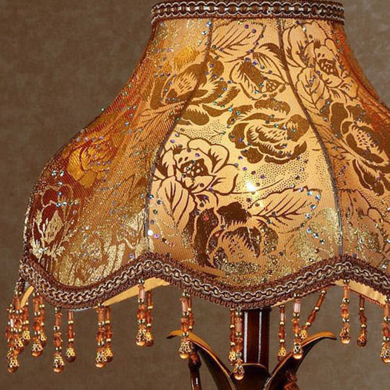 Elephant Round Fabric Resin Table Lamp