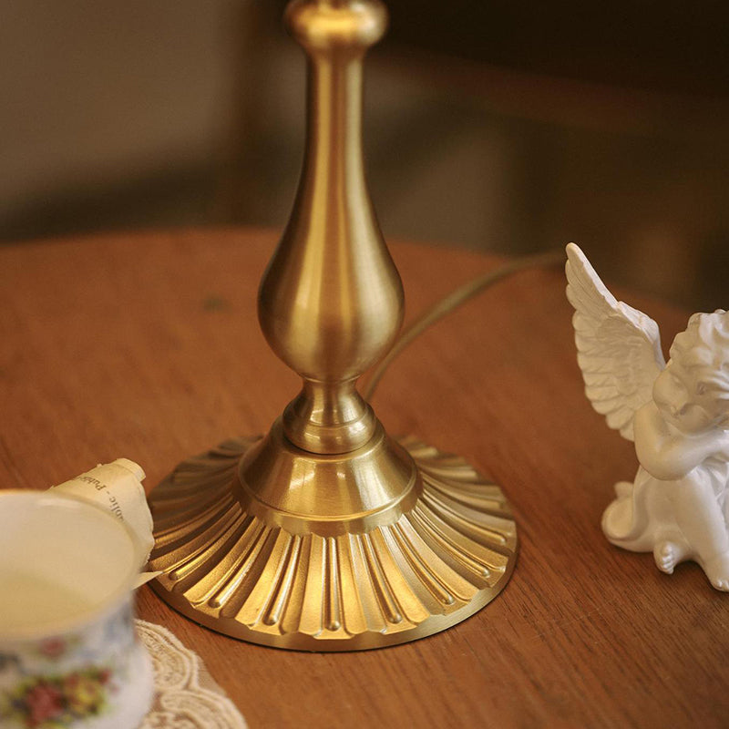 Conical Round Tassel Fabric Table Lamp