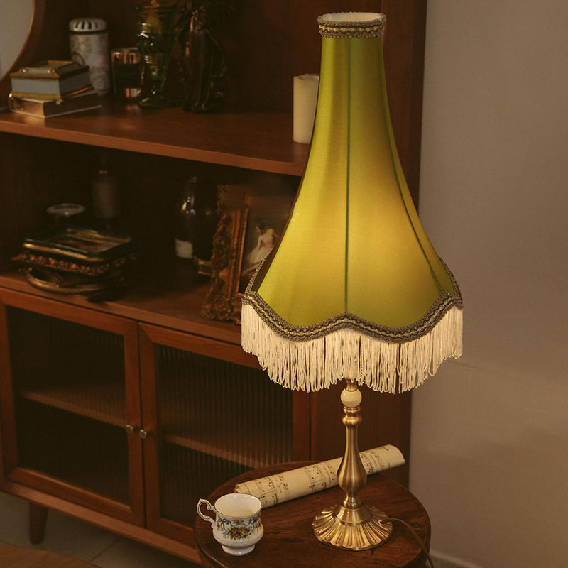 Conical Round Tassel Fabric Table Lamp