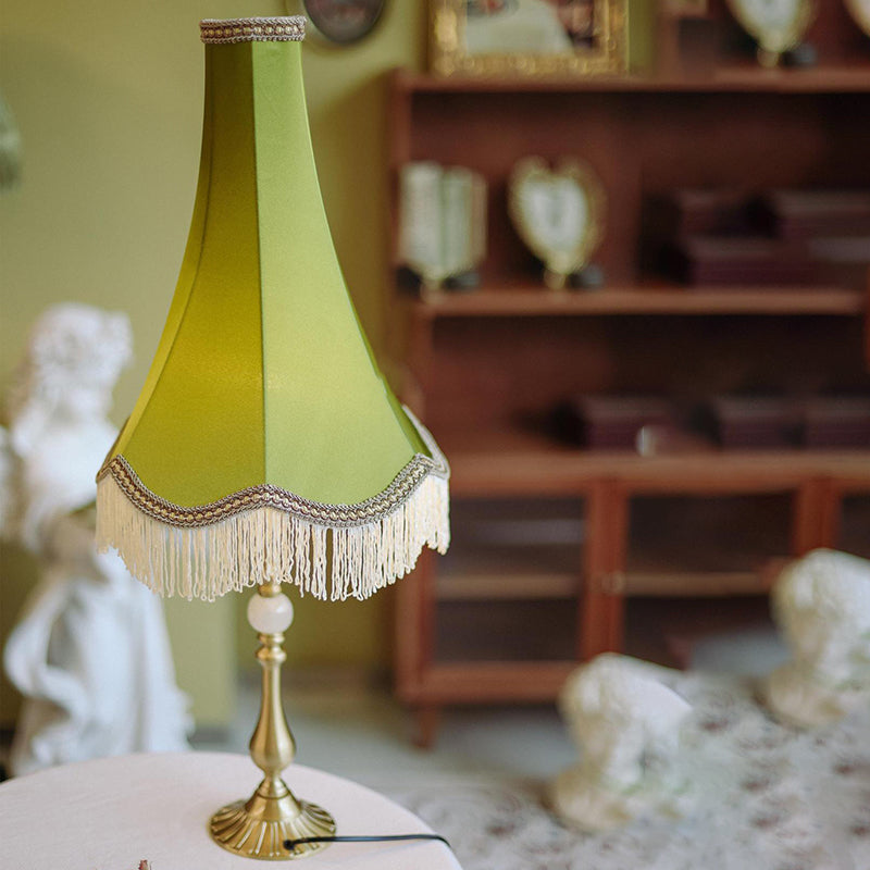Conical Round Tassel Fabric Table Lamp