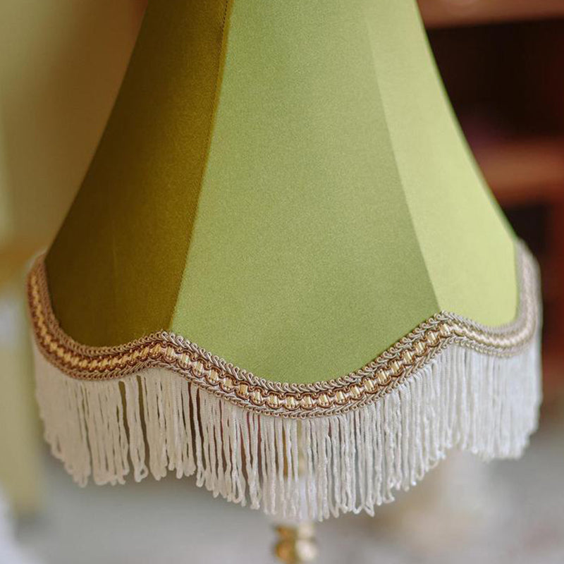 Conical Round Tassel Fabric Table Lamp