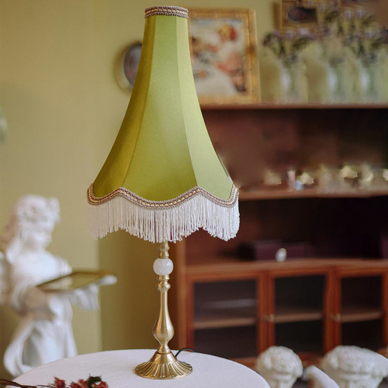 Conical Round Tassel Fabric Table Lamp