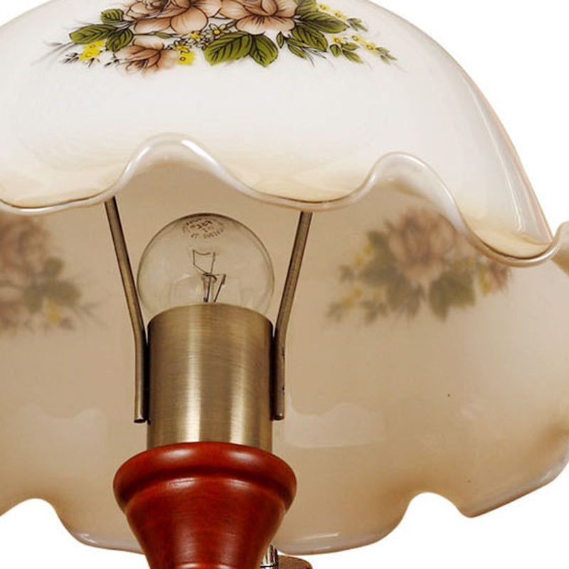 Round Cylinder Flower Fabric Table Lamp