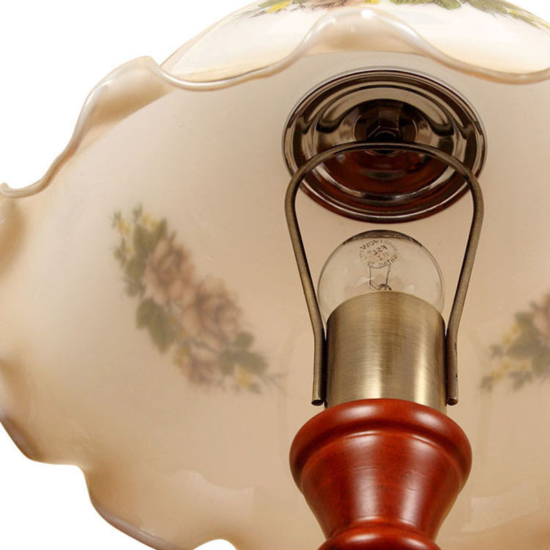 Round Cylinder Flower Fabric Table Lamp