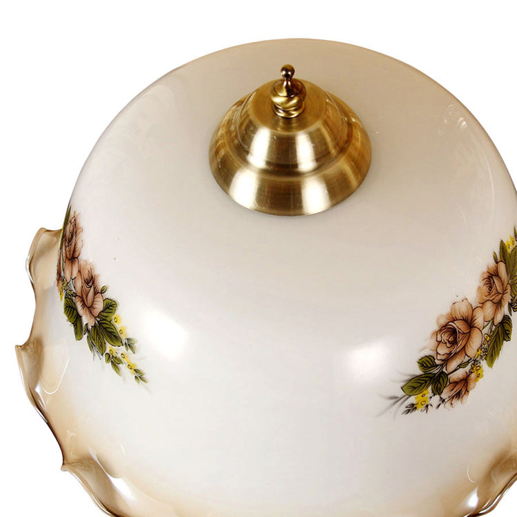 Round Cylinder Flower Fabric Table Lamp