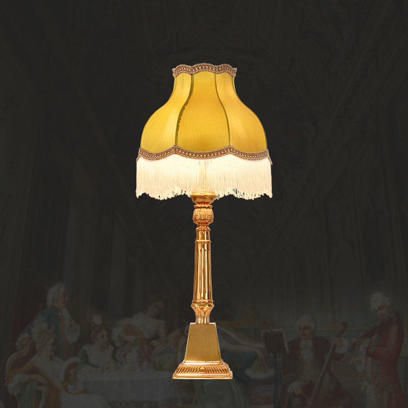 Tassel Round Square Fabric Table Lamp