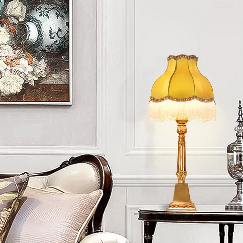 Tassel Round Square Fabric Table Lamp