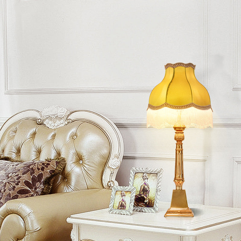 Tassel Round Square Fabric Table Lamp