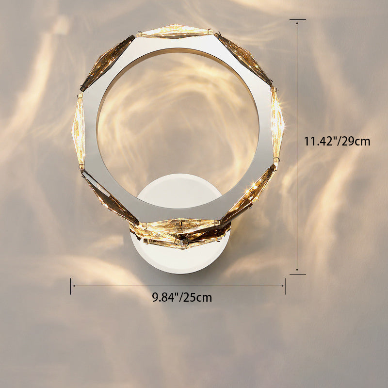 Prismatic Round Crystal Hardware Wall Lamp