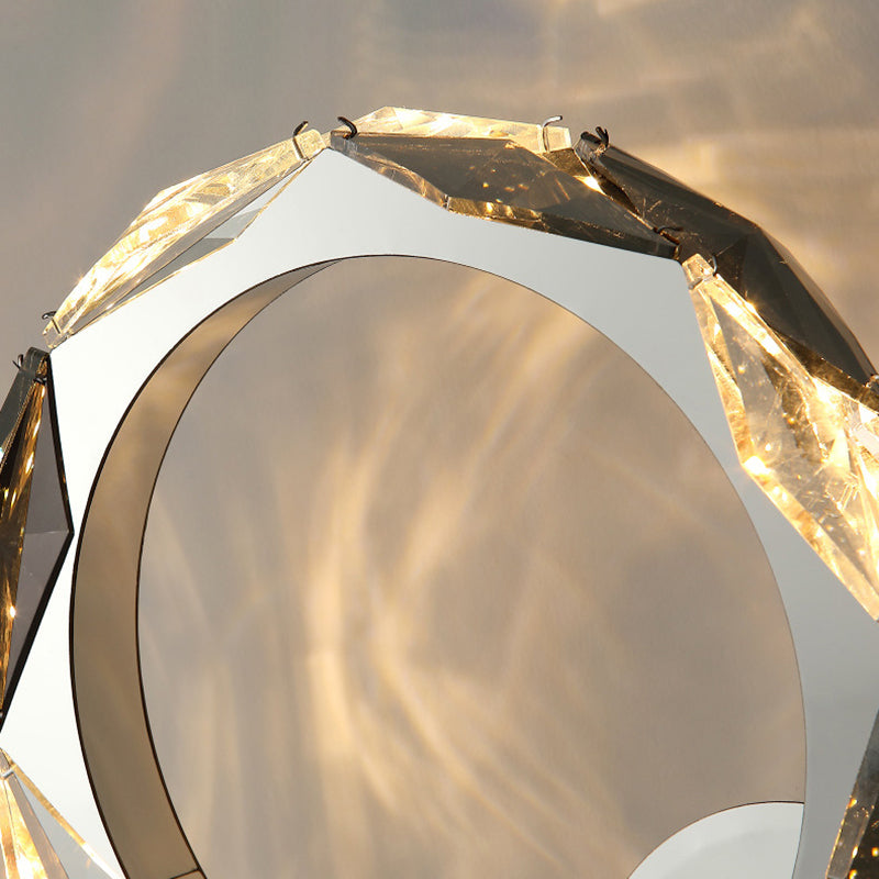 Prismatic Round Crystal Hardware Wall Lamp