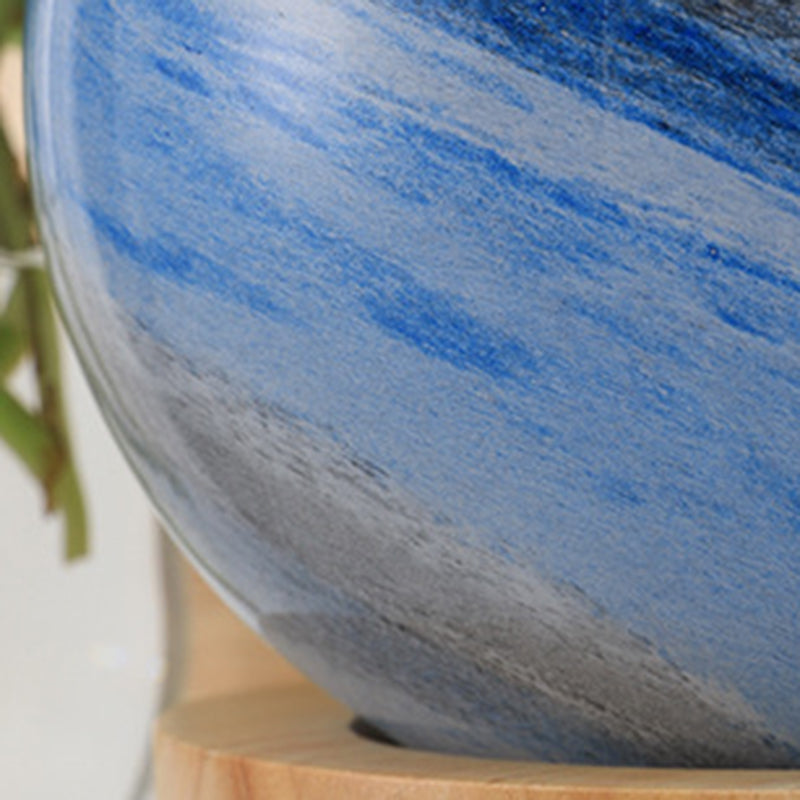 Planet Column Glass Oak Wall Lamp