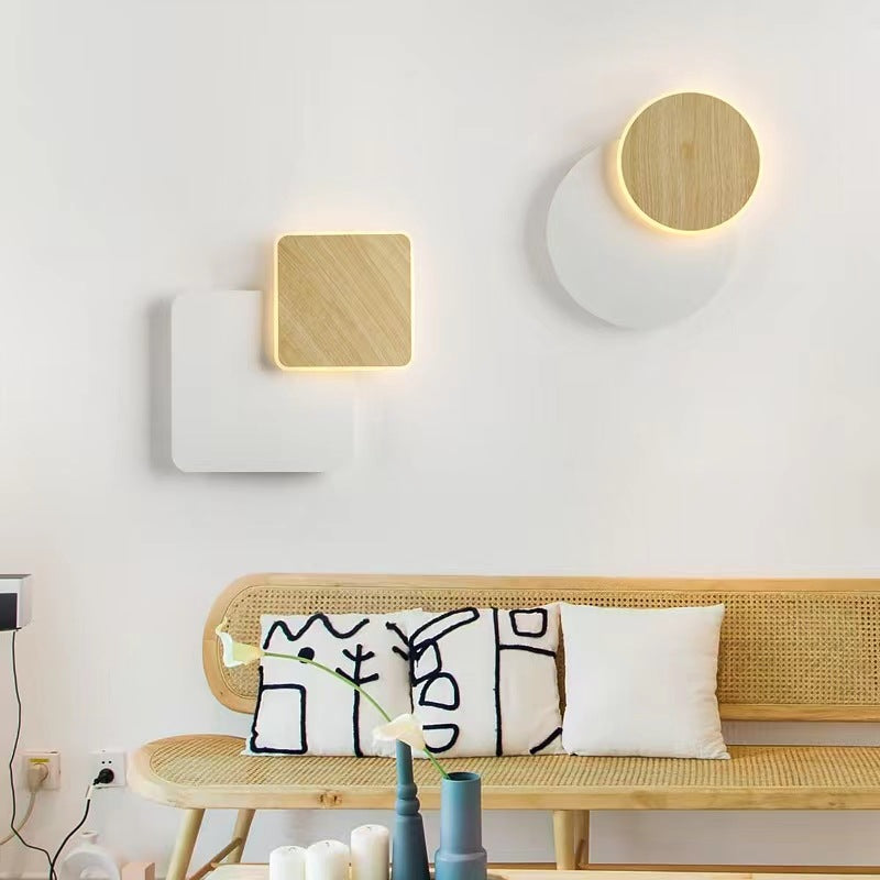 Round Square Acrylic Iron Wall Lamp