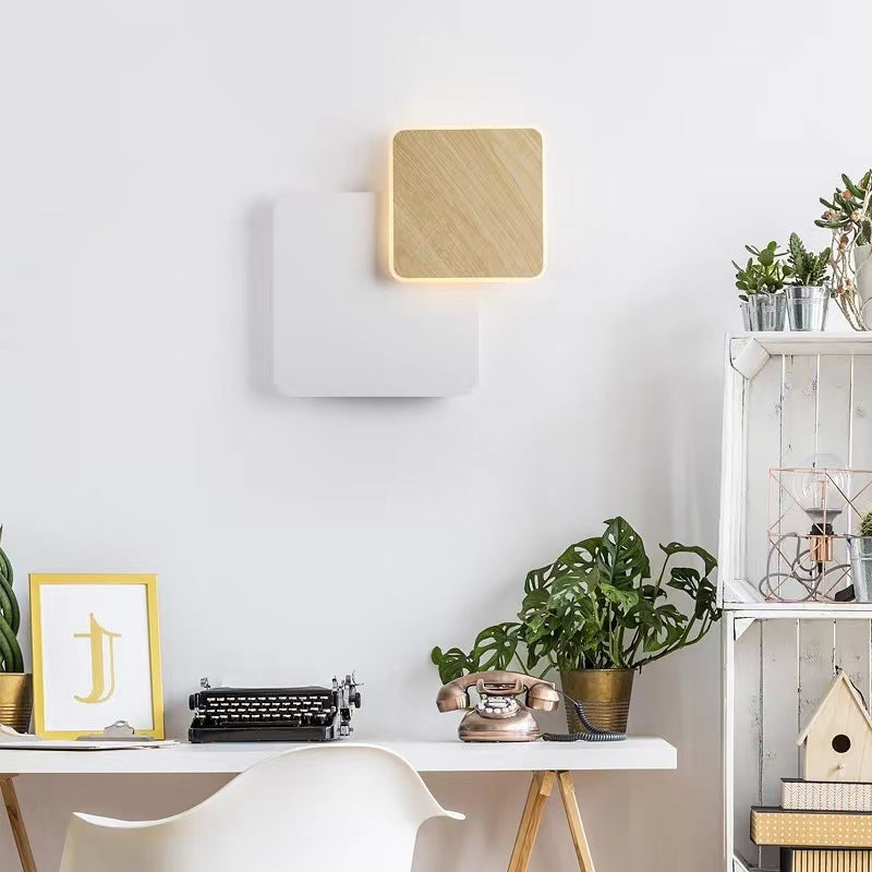 Round Square Acrylic Iron Wall Lamp