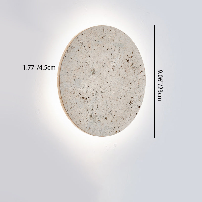 Round Yellow Travertine Living Wall Lamp