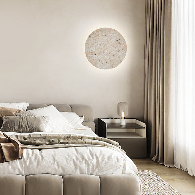 Round Yellow Travertine Living Wall Lamp
