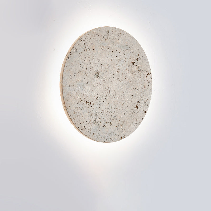 Round Yellow Travertine Living Wall Lamp