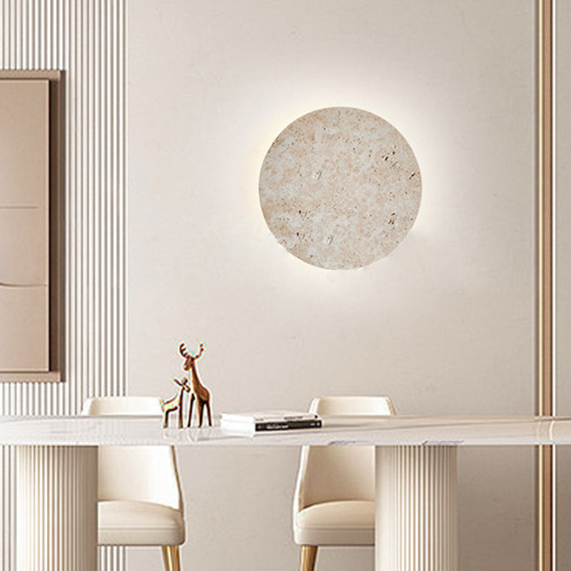 Round Yellow Travertine Living Wall Lamp