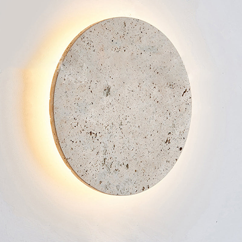 Round Yellow Travertine Living Wall Lamp
