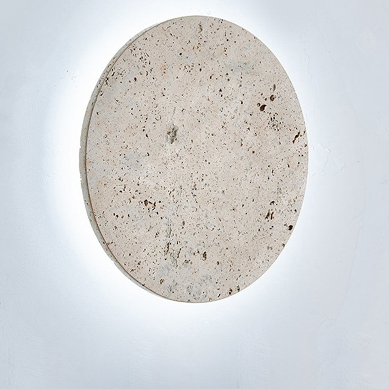 Round Yellow Travertine Living Wall Lamp