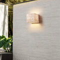 Square Rectangle Yellow Travertine Wall Lamp