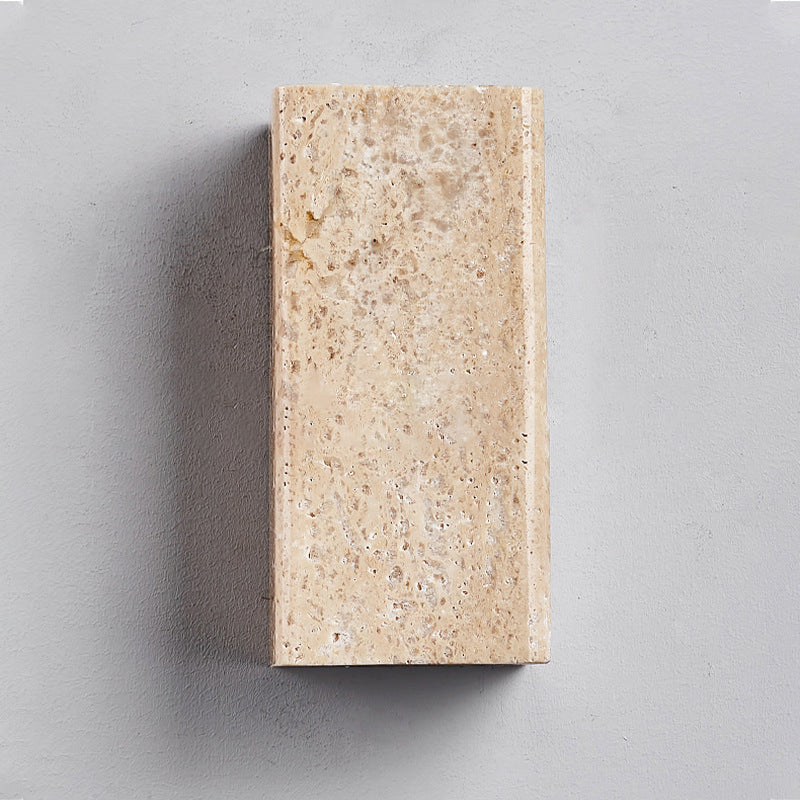 Square Rectangle Yellow Travertine Wall Lamp