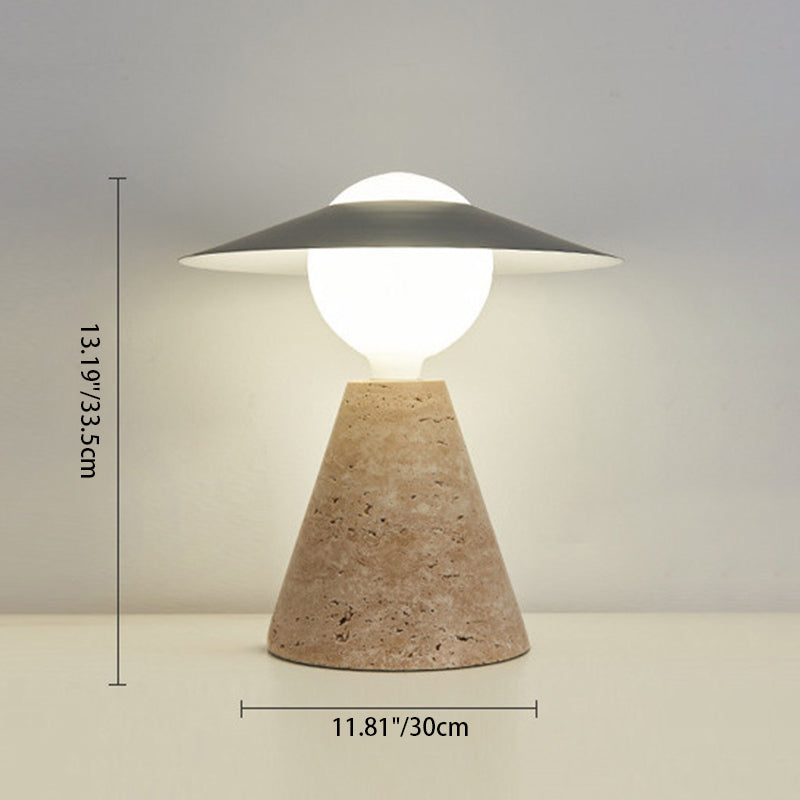 Round Cone Orb Black Table Lamp