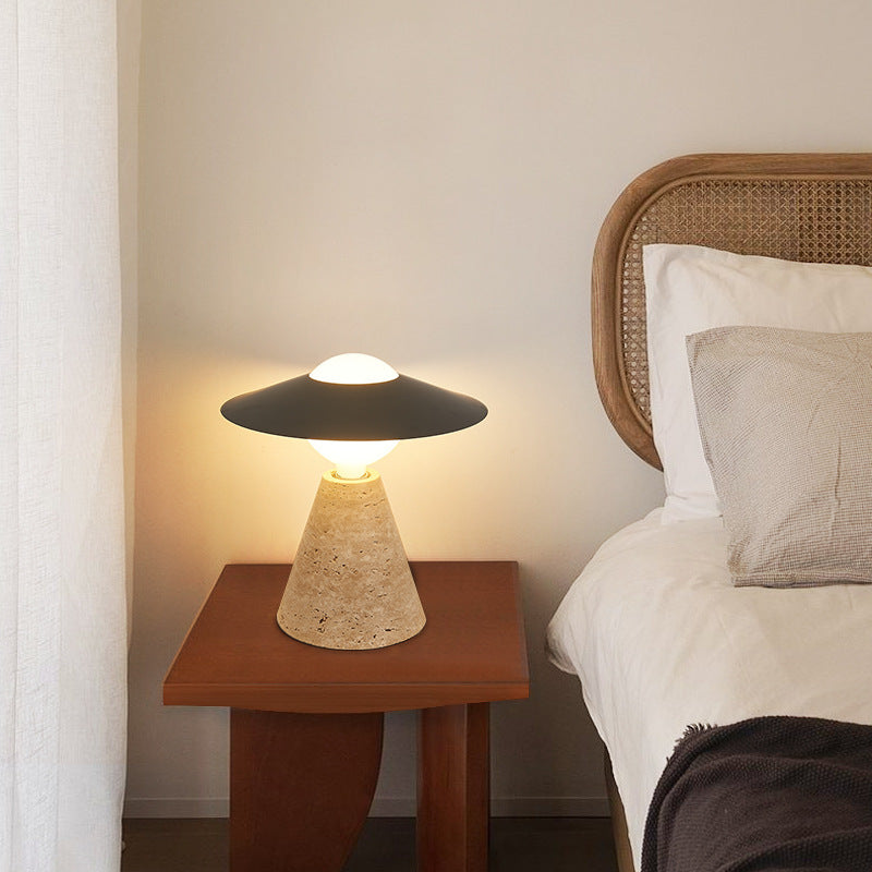 Round Cone Orb Black Table Lamp