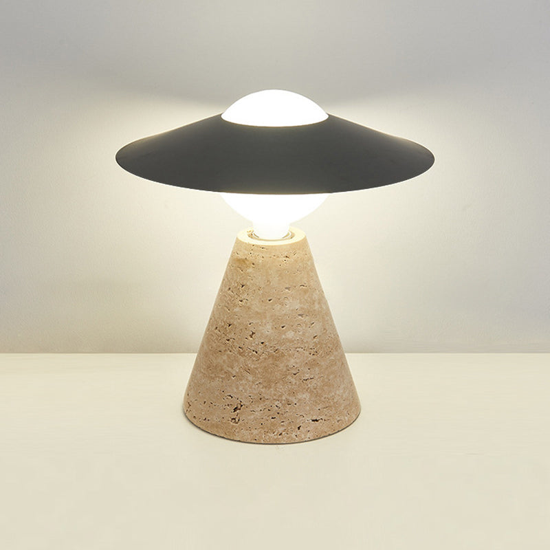 Round Cone Orb Black Table Lamp