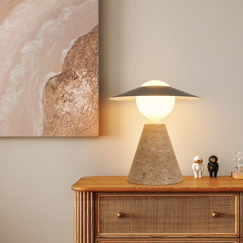 Round Cone Orb Black Table Lamp