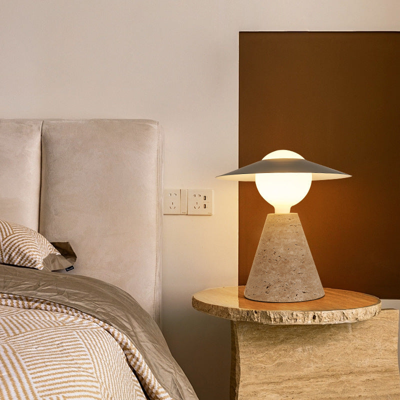 Round Cone Orb Black Table Lamp
