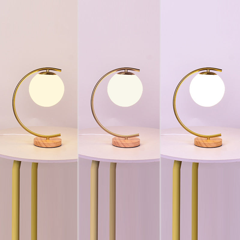Orb Curved Round Glass Table Lamp