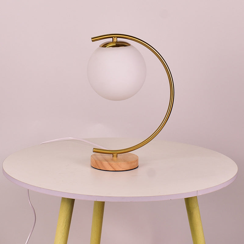 Orb Curved Round Glass Table Lamp