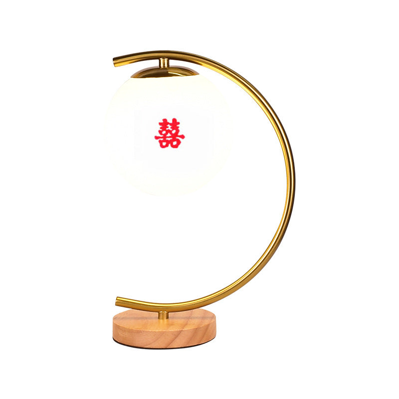 Orb Curved Round Glass Table Lamp