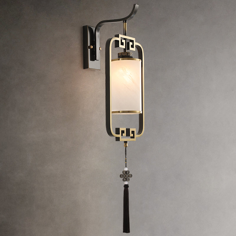 Cylinder Lantern Square Glass Wall Lamp