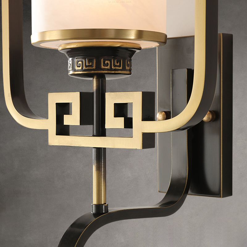 Cylinder Lantern Square Glass Wall Lamp