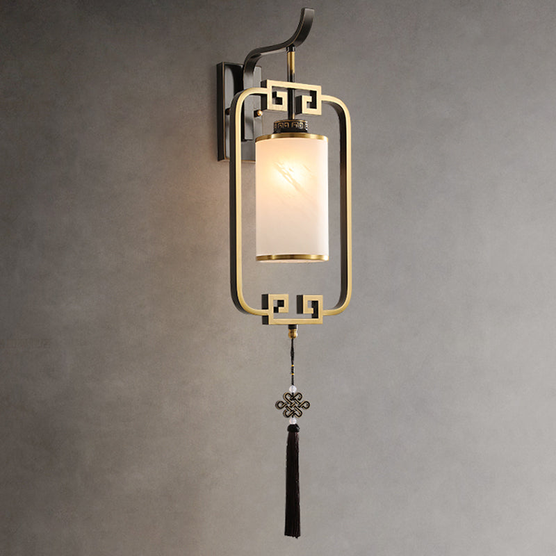 Cylinder Lantern Square Glass Wall Lamp