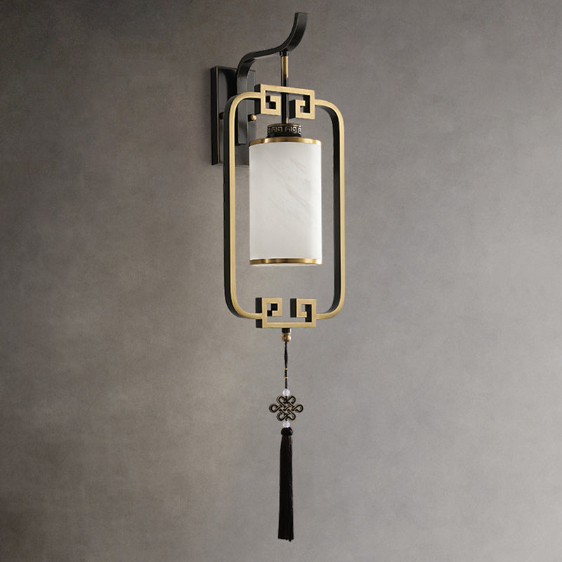 Cylinder Lantern Square Glass Wall Lamp