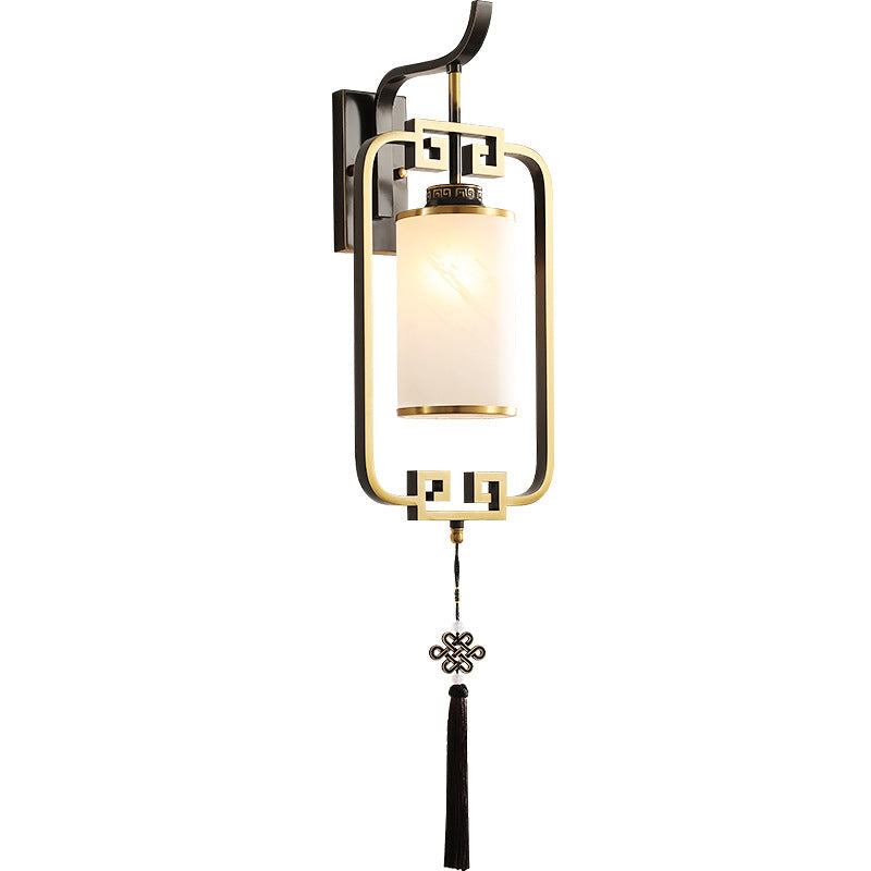 Cylinder Lantern Square Glass Wall Lamp