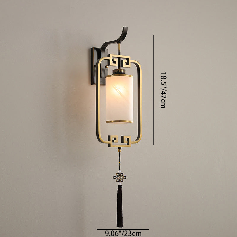 Cylinder Lantern Square Glass Wall Lamp