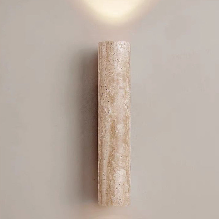 Cylinder Round Yellow Travertine 2-Light Wall Lamp