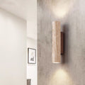 Cylinder Round Yellow Travertine 2-Light Wall Lamp