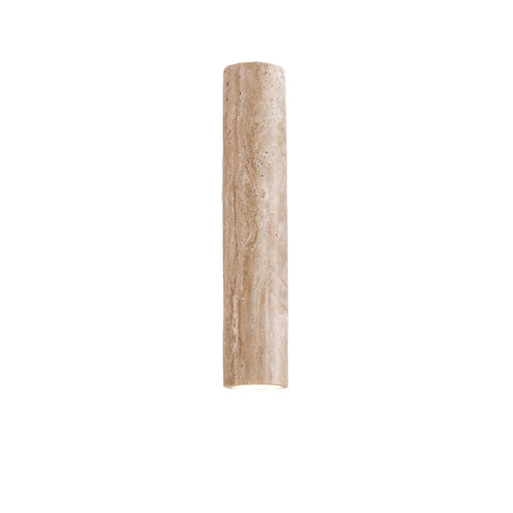 Cylinder Round Yellow Travertine 2-Light Wall Lamp