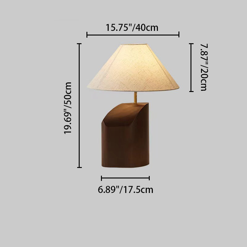 Irregular Square Cone Fabric Table Lamp