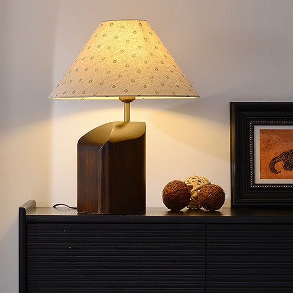 Irregular Square Cone Fabric Table Lamp