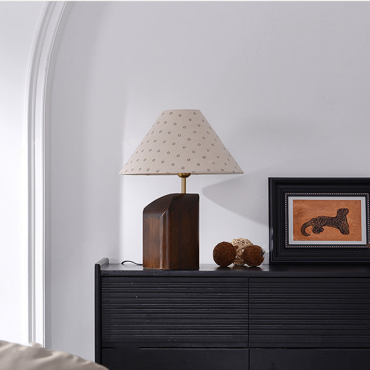 Irregular Square Cone Fabric Table Lamp