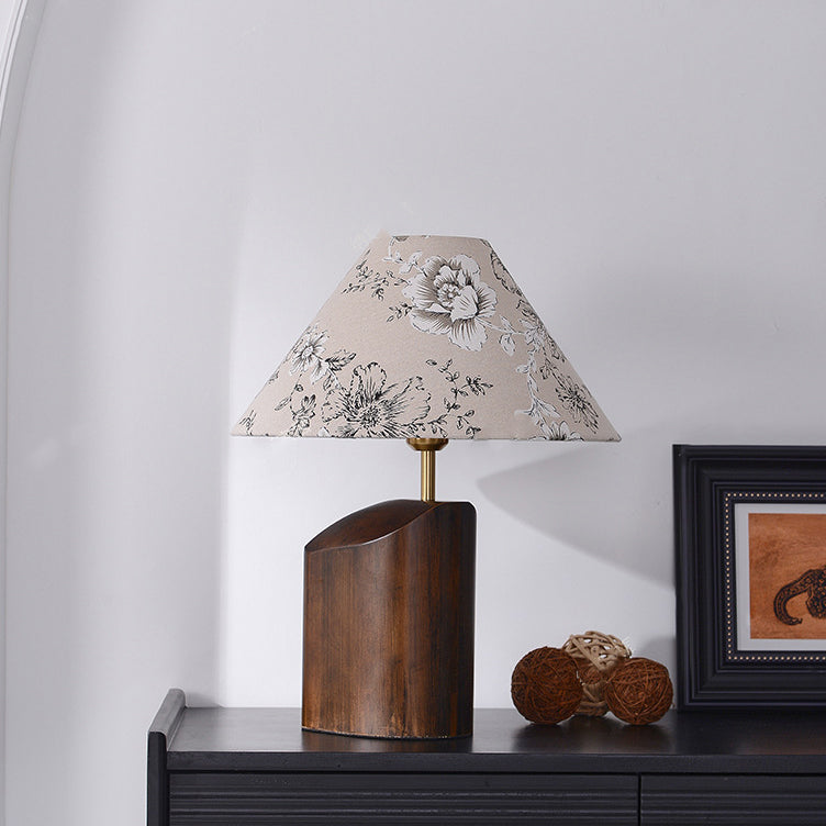 Irregular Square Cone Fabric Table Lamp