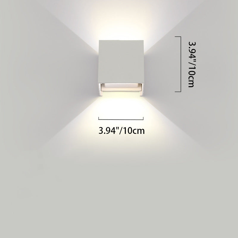 Rectangle Square Aluminum Living Wall Lamp