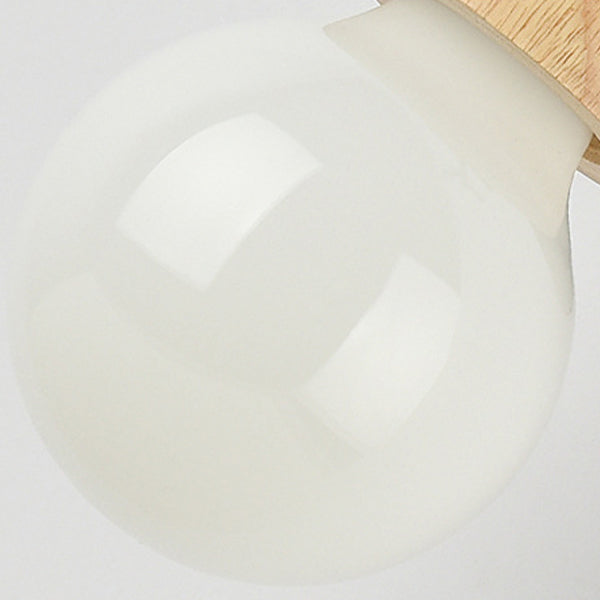 Antler Round Glass Rubberwood Wall Lamp