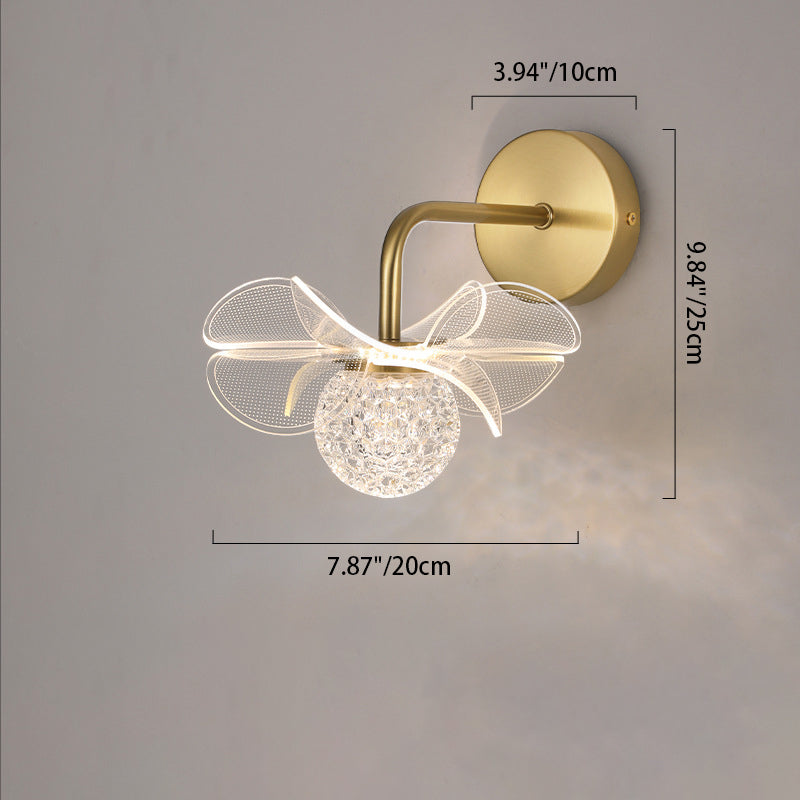 Flower Curved Acrylic Iron Wall Lamp